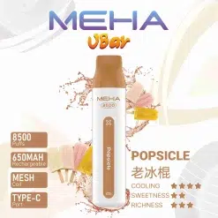 魅嗨小白條 MEHA VBar 8500口拋棄式電子煙 台灣現貨 30 meha8500 老冰棍